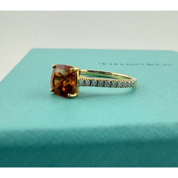 Tiffany & Co. Legacy Spessartine Diamond 18k Yellow Gold Cocktail Ring Size 6 - Picture 5 of 9